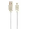 GEMBIRD CC-USB2R-AMmBM-2M-W Gembird Premium guminis Micro-USB įkrovimo ir duomenų kabelis, 2m, baltas