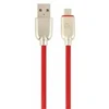 GEMBIRD CC-USB2R-AMmBM-2M-R Gembird Premium guminis Micro-USB įkrovimo ir duomenų kabelis, 2m, raudonas
