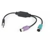 GEMBIRD UAPS12-BK Gembird USB į 2 jungtys PS/2 keitiklis USB A kištukas/2 x MDIN 6F 30cm laidas juodas