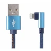 GEMBIRD Premium džinsiniai džinsai Type-C USB 8 kontaktų laidas su metalinėmis jungtimis 1m mėlynas kampuotas