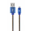 GEMBIRD CC-USB2J-AMLM-2M-BL Gembird Premium džinsai (džinsinis) 8 kontaktų laidas su metalinėmis jungtimis, 2m, mėlynas