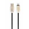 GEMBIRD CC-USB2R-AMLM-2M Gembird Premium guminis 8 kontaktų įkrovimo ir duomenų kabelis, 2m, juodas