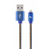 GEMBIRD CC-USB2J-AMLM-2M-BL Gembird Premium džinsai (džinsinis) 8 kontaktų laidas su metalinėmis jungtimis, 2m, mėlynas