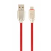 GEMBIRD CC-USB2R-AMmBM-2M-R Gembird Premium guminis Micro-USB įkrovimo ir duomenų kabelis, 2m, raudonas