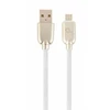 GEMBIRD CC-USB2R-AMmBM-1M-W Gembird Premium guminis Micro USB įkrovimo ir duomenų kabelis, 1m, baltas