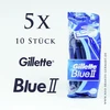 Barzdaskutė Gillette Mėlyna II vienkartinės skustuvės, 10 vnt.