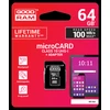 66-226# GoodRam Atminties kortelė Micro SDHC class 10 UHS I 64GB + adapteris