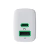 Green Cell Žalias Cell Greencell PowerSource Duo30 įkroviklis USB/USB-C baltas maitinimo adapteris 30W maitinimo tiekimas