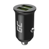 Green Cell Žalias Cell Žalias Cell automobilinis įkroviklis 36W GC PowerRide Nano36 su 2x USB-A Ultra Charge greitas įkrovimas