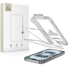 „Tech-Protect Quick Set+“ 2 grūdinto stiklo pakuotė, skirta „iPhone 17“ - juodas
