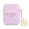 Apple AirPods Guess silikoninis Charm 4G Collection (GUA2LSC4EU) ausinių dėklas violetinės spalvos