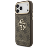 Guess 4G Big 4G Classic Logo Big Strap Metal Mygtukai dėklas skirtas Apple iPhone 17 Pro Max rudos spalvos
