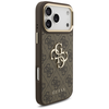 Guess 4G Big 4G Classic Logo Big Strap Metal Mygtukai dėklas skirtas Apple iPhone 17 Pro Max rudos spalvos