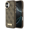 Guess 4G Logo Plate MagSafe dėklas skirtas Apple iPhone 17 rudos spalvos
