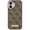 Guess 4G Logo Plate MagSafe dėklas skirtas Apple iPhone 17 rudos spalvos