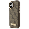 Guess 4G Logo Plate MagSafe dėklas skirtas Apple iPhone 17 rudos spalvos