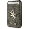 Dėklas „Guess 4G Metal Logo MagSafe Cardslot“ stovas su raudonomis spalvomis