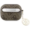 Guess 4G Script PC/PU Charm dėklas skirtas AirPods Pro 2 rudos spalvos