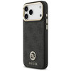 Guess 4G Srtass Logo & Big Strap Metal Mygtukai MagSafe dėklas skirtas Apple iPhone 17 Pro Max juodos spalvos
