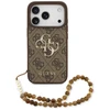 GUESS dėklas, skirtas IPHONE 17 Pro GUHCP17LP4GMGSW (PU su dirželiu 4G klasikinis logotipas) rudas