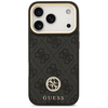 Guess 4G Strass Logo & Big Strap Metal Mygtukai MagSafe dėklas skirtas Apple iPhone 17 Pro juodos spalvos
