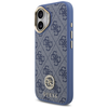 Guess 4G Strass Logo & Big Strap Metal Mygtukai MagSafe dėklas skirtas Apple iPhone 17 mėlynos spalvos