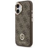 Guess 4G Strass Logo & Big Strap Metal Mygtukai MagSafe dėklas skirtas Apple iPhone 17 rudos spalvos