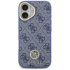 Guess 4G Strass Logo & Big Strap Metal Mygtukai MagSafe dėklas skirtas Apple iPhone 17 mėlynos spalvos