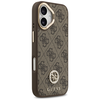 Guess 4G Strass Logo & Big Strap Metal Mygtukai MagSafe dėklas skirtas Apple iPhone 17 rudos spalvos