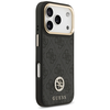 Guess 4G Strass Logo & Big Strap Metal Mygtukai MagSafe dėklas skirtas Apple iPhone 17 Pro juodos spalvos