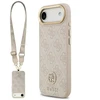 Guess 4G „Strass Logo & Big Strap“ telefono dėklas su MagSafe palaikymu, skirtas iPhone 17 Air, rožinis