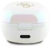 Guess Bluetooth ausinės GUTWSJ144ESH TWS + docking station baltos spalvos Iridescent 4G Printed Logo