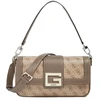 Guess, Brightside, Polyurethane, Textile Bag, 4G Logo, Latte, For Women