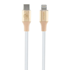 Guess Ebossed Logo USB-C / Lightning kabelis 1.5m fast charging - aukso spalvos