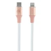 Guess Ebossed Logo USB-C / Lightning kabelis 1.5m Fast Charging - rožinės spalvos