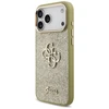 Guess Fixed Glitter Big 4G Metal Frame dėklas skirtas Apple iPhone 17 Pro Max aukso spalvos