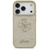 Guess Fixed Glitter Big 4G Metal Frame dėklas skirtas Apple iPhone 17 Pro aukso spalvos
