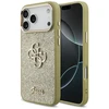 Guess Fixed Glitter Big 4G Metal Frame dėklas skirtas Apple iPhone 17 Pro Max aukso spalvos