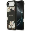 Guess Grained Flowers Classic Logo MagSafe dėklas skirtas Apple iPhone Air juodos spalvos