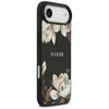 Guess Grained Flowers Classic Logo MagSafe dėklas skirtas Apple iPhone Air juodos spalvos