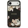 Guess Grained Flowers Classic Logo MagSafe dėklas skirtas Apple iPhone Air juodos spalvos