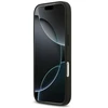 Guess Grūdėtos tekstūros gėlių klasikinis logotipas telefono dėklas su MagSafe palaikymu skirtas iPhone 17 Pro juodas