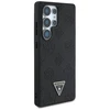 Dėklas Guess Grained Hot Stamp Peony Pattern Triangle Logo MagSafe skirtas Samsung Galaxy S25 Ultra juodos spalvos