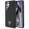 Dėklas Guess Grained Hot Stamp Peony Pattern Triangle Logo MagSafe skirtas Samsung Galaxy S25 Ultra juodos spalvos