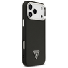 Guess Grained Triangle Logo MagSafe dėklas skirtas Apple iPhone 17 Pro Max juodos spalvos