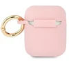Apple AirPods Guess silikoninis Vintage Script (GUA2SSSI) ausinių dėklas rožinės spalvos