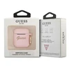 Apple AirPods Guess silikoninis Vintage Script (GUA2SSSI) ausinių dėklas rožinės spalvos
