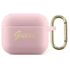 Apple AirPods 3 Guess silikoninis Vintage Script (GUA3SSSI) ausinių dėklas rožinės spalvos