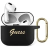 Guess Apsauginis dėklas GUA3SSSK silikoninis Vintage Script, skirtas AirPods 3 juodas