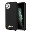 - „Guess GUHCN65LSLMGBK iPhone 11 Pro Max“ juodas / ryškus kietas dėklas Silikoninis vintage auksinis logotipas